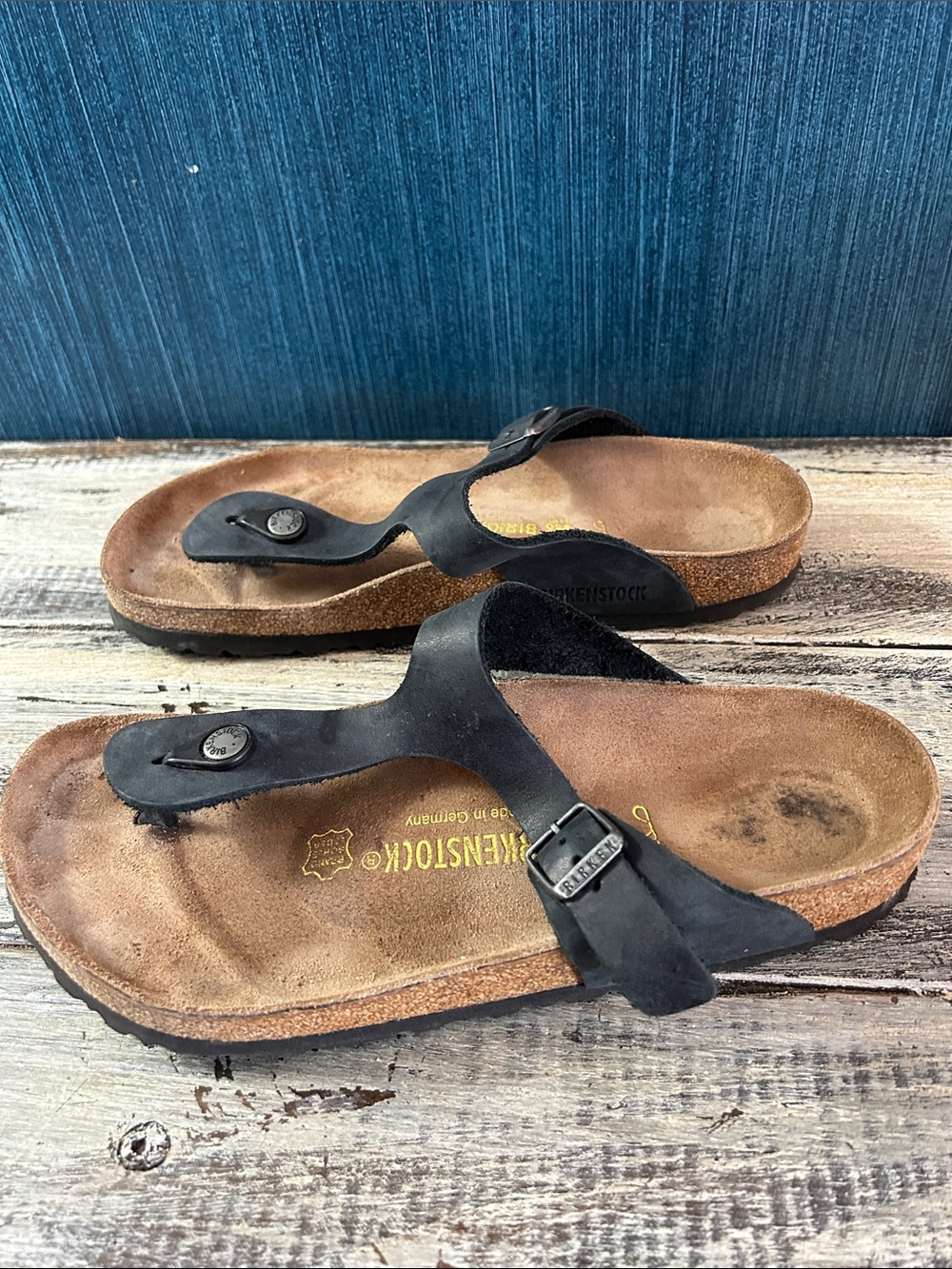 Birkenstock Gizeh Black Sandals Size 40 Regular Fit - Picture 5 of 6